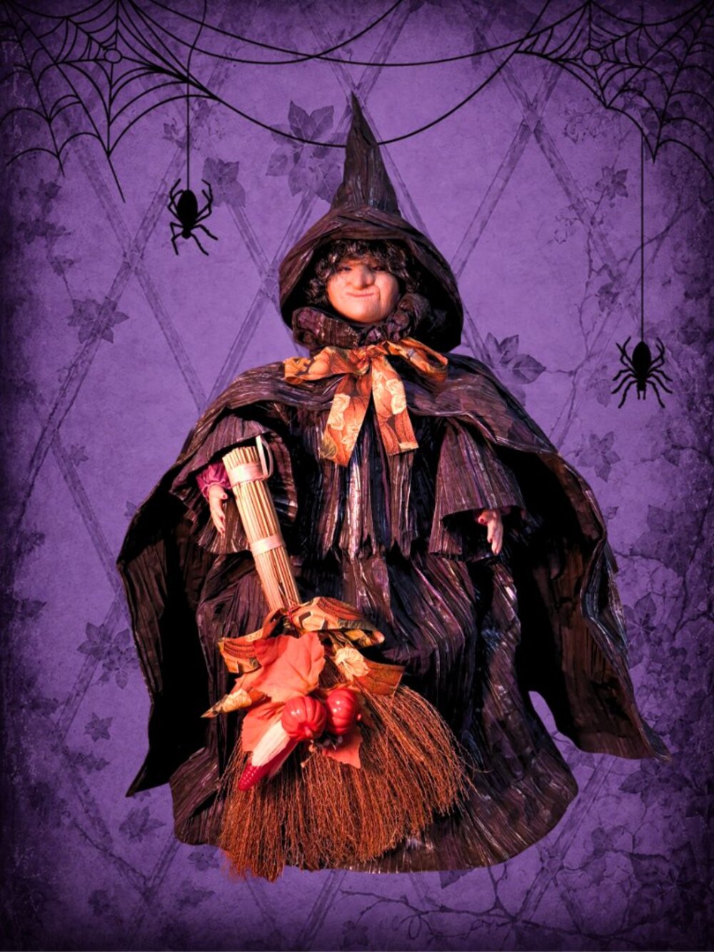 Gather Rings ππ§ββοΈ Handmade Halloween Witch Decoration | Artisan Paper Witch